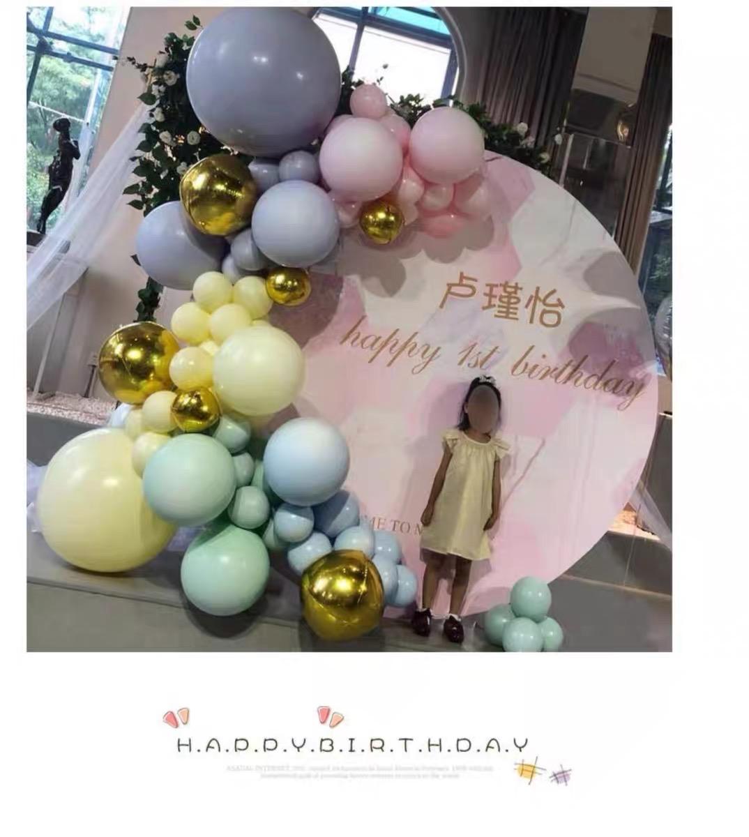 Circle board Backdrop Set-up W/ Organic Balloon Garland