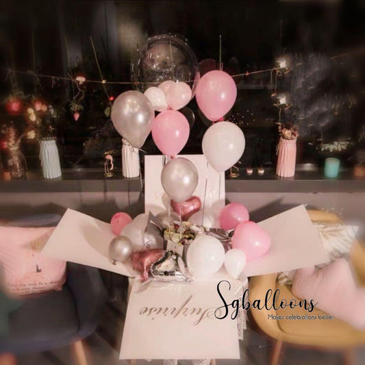 Pink and white theme Surprised box