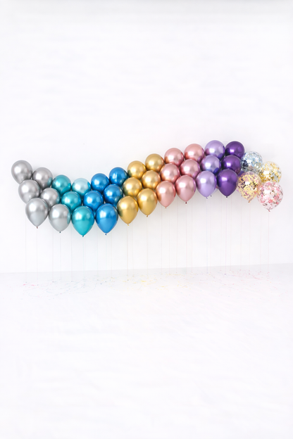 Single Helium Balloon Latex ( Chrome and confetti colours )