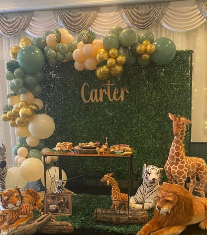 Grass Backdrop Set-up W/ Organic Balloon Garland