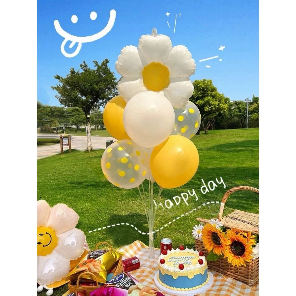 Daisy foil balloons