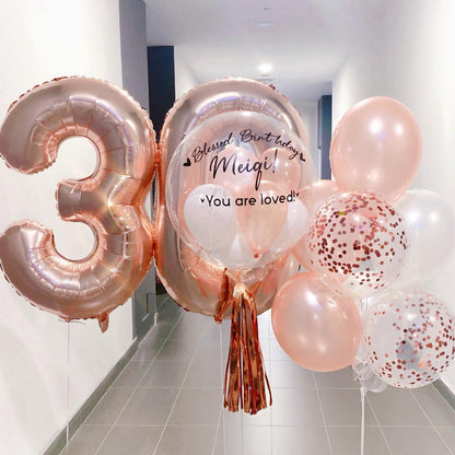 💜 24" Bubble balloon number set + Delivery