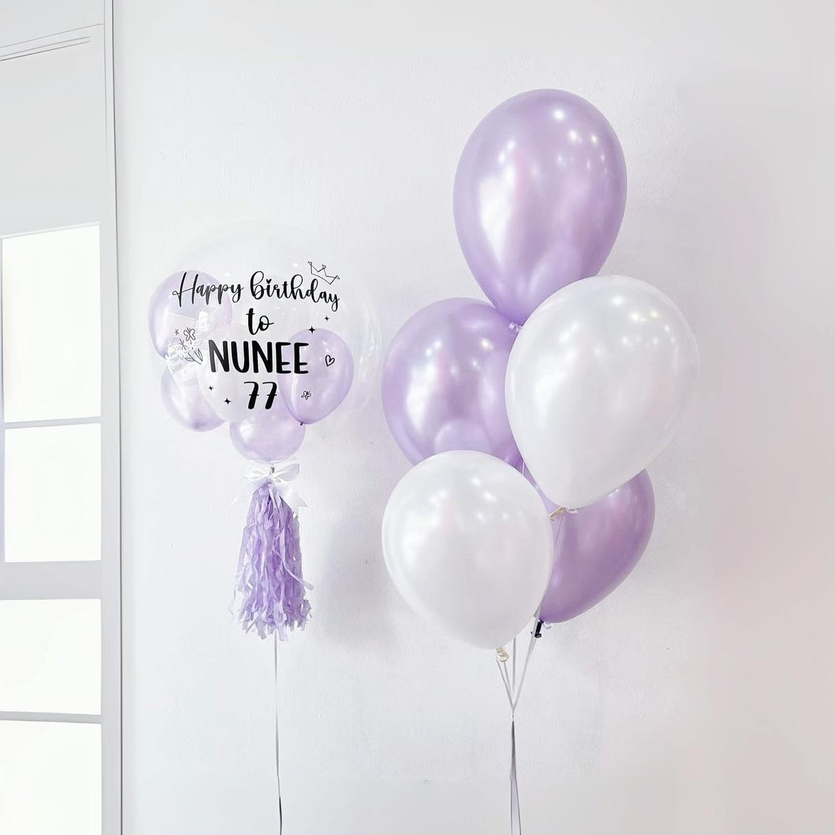🧡  24" Bubble balloons with 5 Balloon bouquet + Delivery