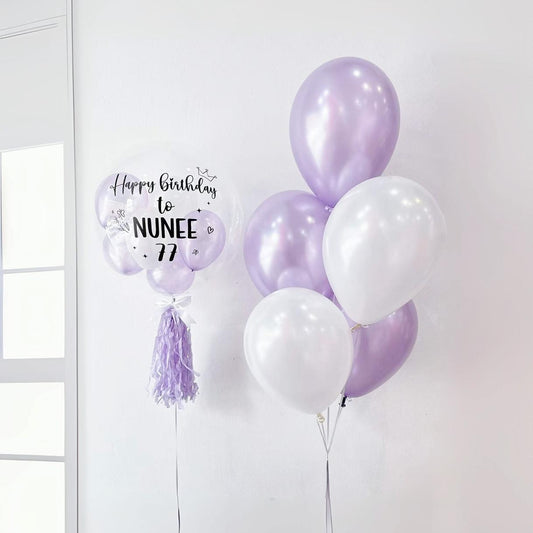 🧡  24" Bubble balloons with 5 Balloon bouquet + Delivery