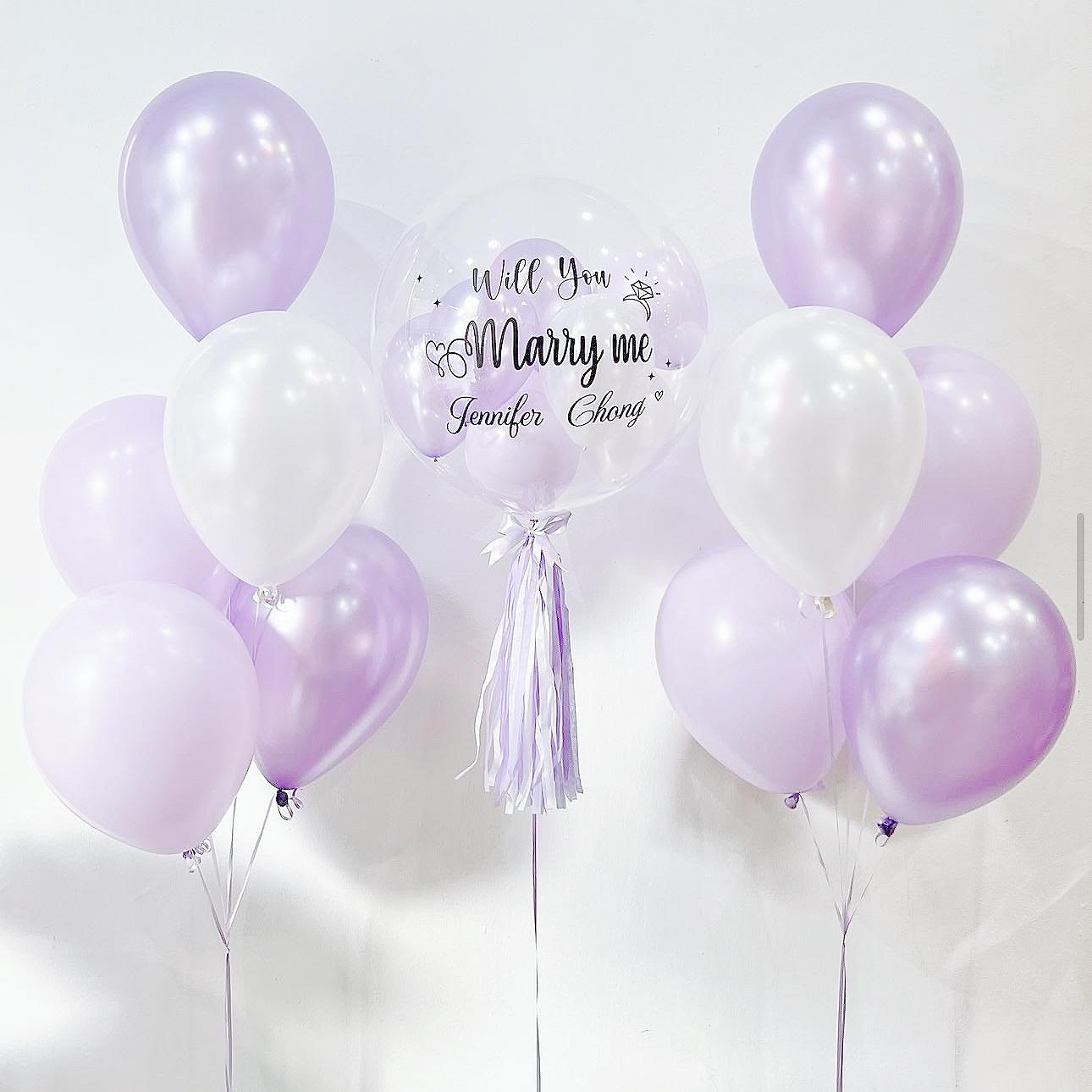 💛 24" Bubble balloon with 10 Balloon bouquet + Delivery