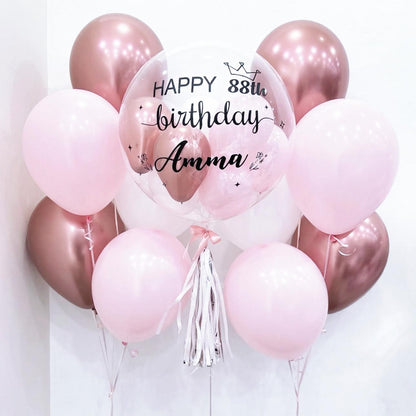 💛 24" Bubble balloon with 10 Balloon bouquet + Delivery