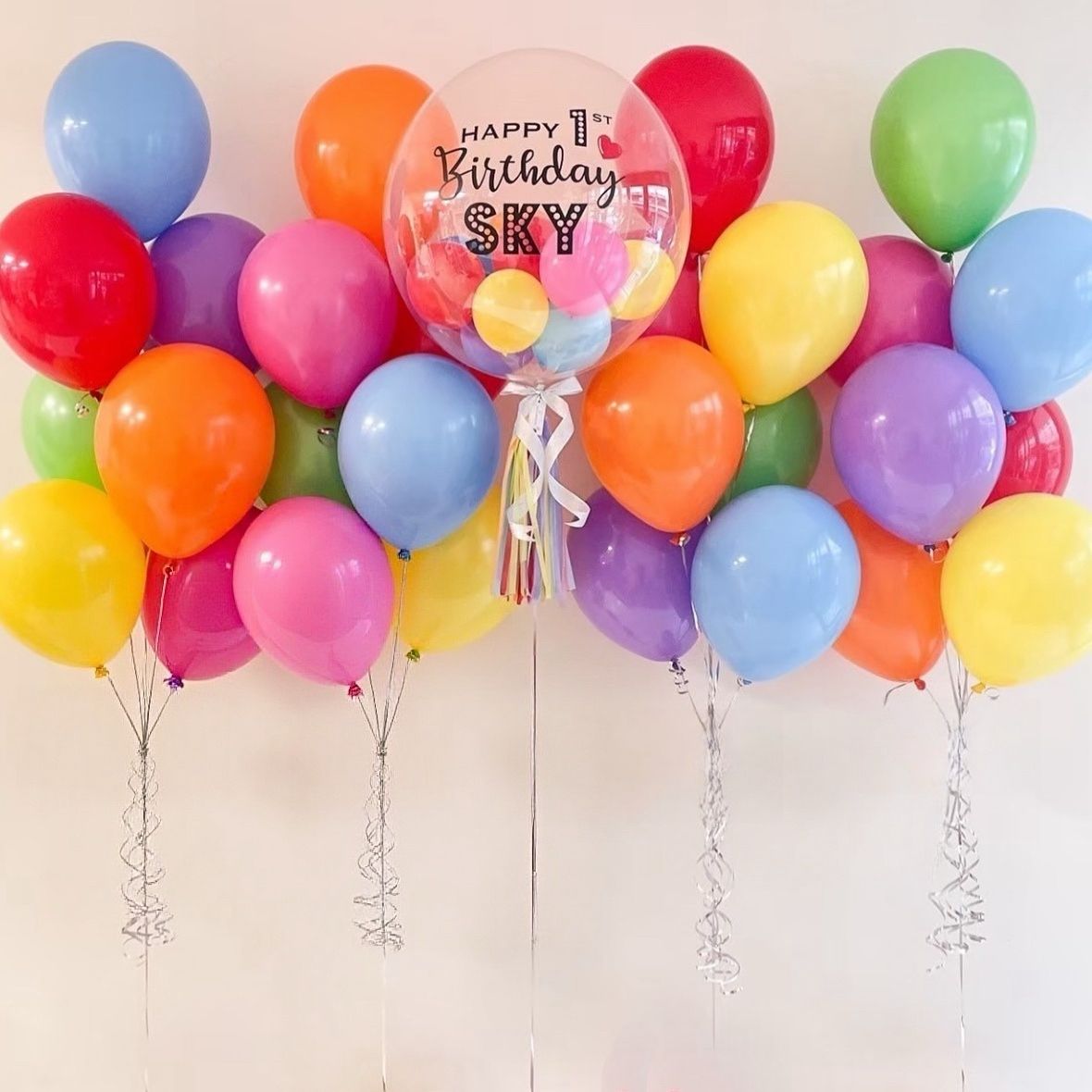 💚 24" Bubble balloons with 20 Balloon bouquet + Delivery